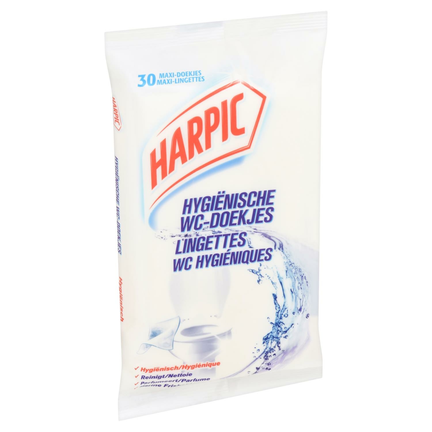 Lingettes WC nettoyantes désinfectantes, Harpic (x 30)  La Belle Vie :  Courses en Ligne - Livraison à Domicile