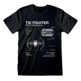 Star wars - t-shirt - tie fighter sketch (xl)