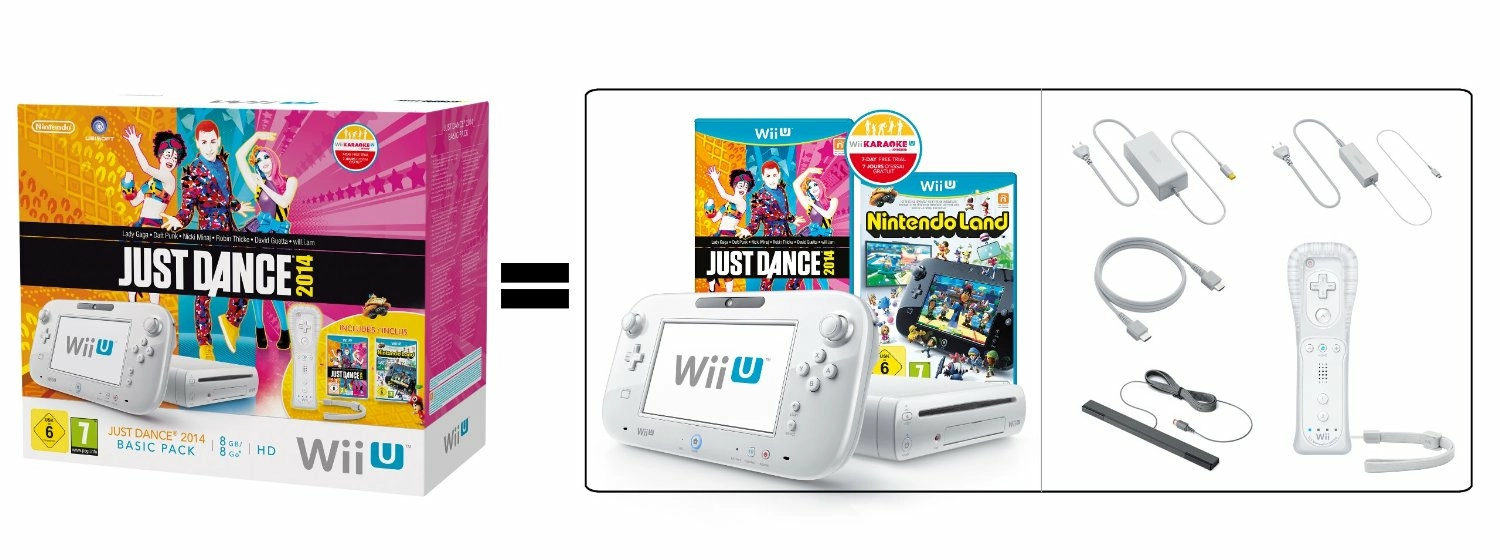 Console Wii U Blanche Just Dance 2014 + Nintendo Land 8 Go