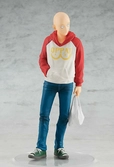 One punch man - statuette pvc - saitama oppai hoodie - 17cm