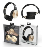 Casque bluetooth basic lepux pliable - c5996 - noir et or