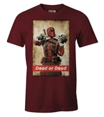 Deadpool - dead or dead burgundy t-shirt - s