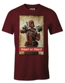 Deadpool - dead or dead burgundy t-shirt - xl