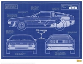 Retour vers le futur - blueprint dmc-12 - art print collector '36x28'