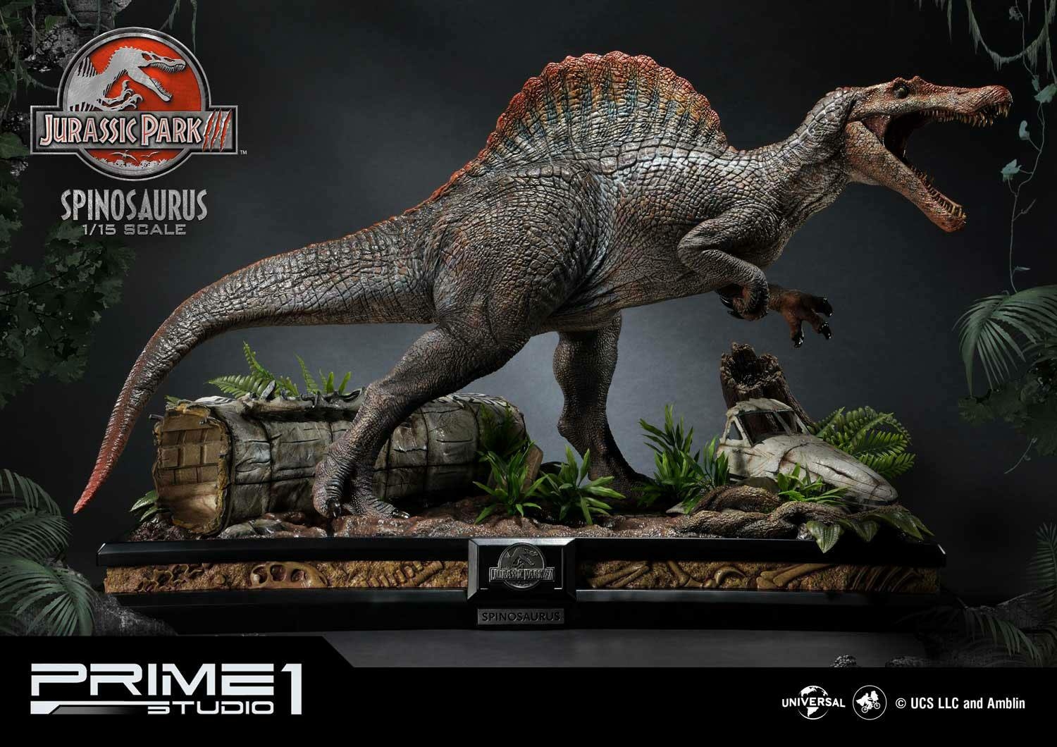 Jurassic park 3 - spinosaurus bonus version - statuette 1/15 - 79cm