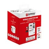 Skross - world travel adapter 2-pole + 1 usb charger + 1 type c 2400 ma white