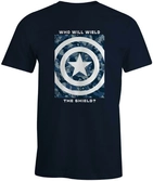 Marvel - captain america - t-shirt bleu marine hommes - xl
